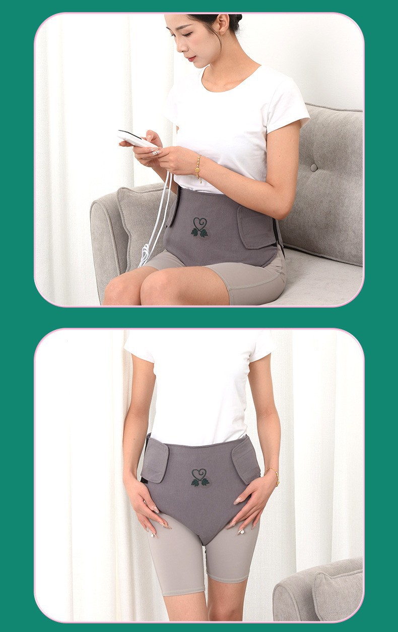 Electric Heated Abdominal Support Shorts Washed Cotton with Timer Temperature Control for Home Moxibustion Waist Care preparation