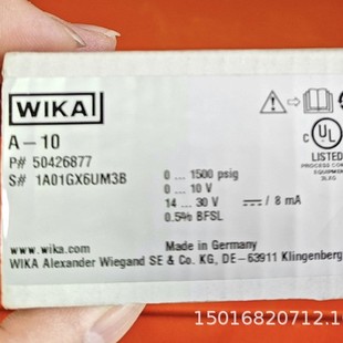 WIKA A- 10 P# 50426877 pressure transmitter sensor free shipping physical bargain