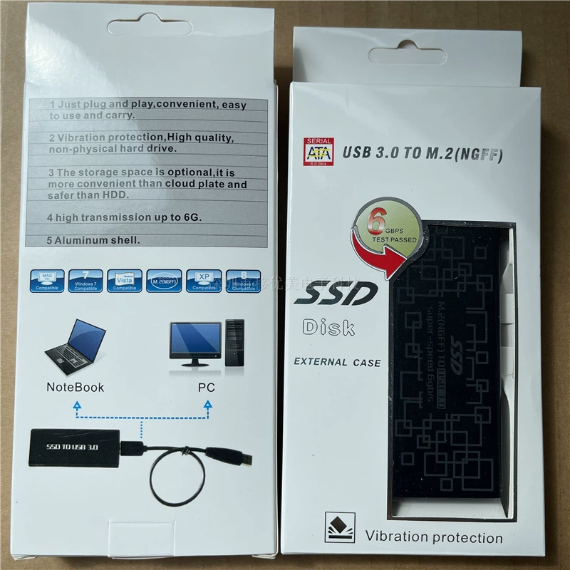 M.2 NGFF твердотельный SSD превращается в USB3.0 металлический мобильный жесткий диск盒 с поддержкой протокола 2280SATA