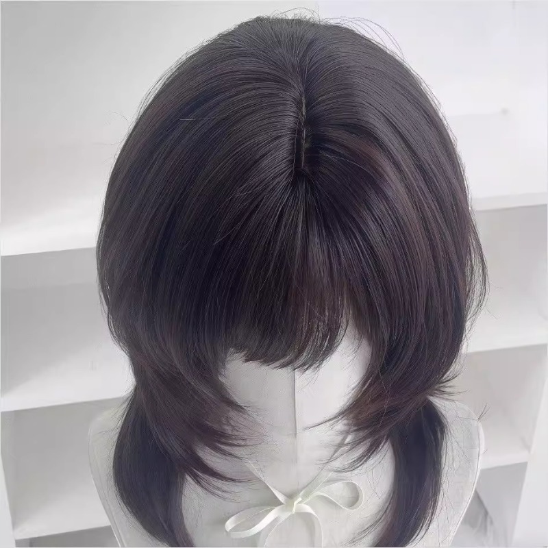 Connie Wigs Υψηλού επιπέδου Κεφαλή Μέδουσας Vintage Μαλλιά κλείδας ιαπωνικού στυλ με κτυπήματα για καθημερινό κούρεμα πριγκίπισσας που διαμορφώνει το πρόσωπο