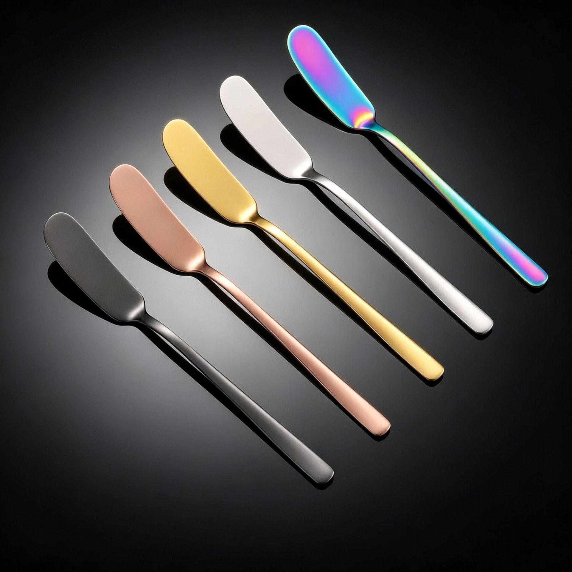 Cross-border 304 stainless steel butter knife, Korean-style long-handled jam knife, oil spreader, cheese knife, bread knife, butter knife, and pastry decorating knife