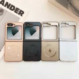 适用于三星GalaxyZflip8折叠电镀磁吸zflip7商务简约5/6/4手机壳