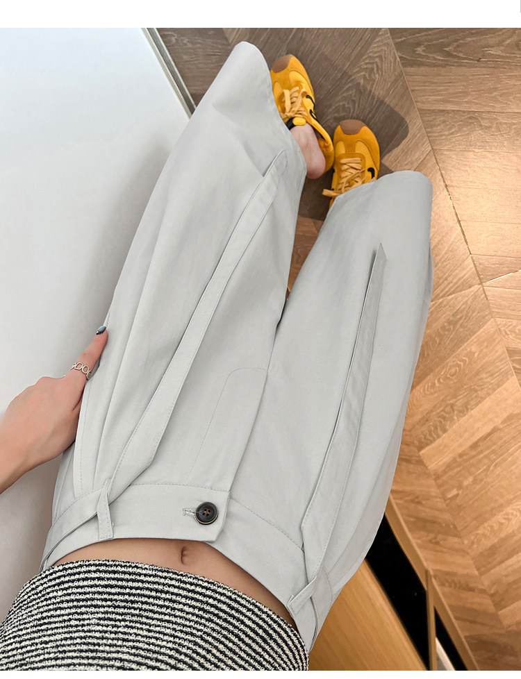 Quần culottes nữ ống rộng cạp cao suông rủ dáng dài 9 phân chất liệu lụa mát mùa hè — màu đen chi tiết 24