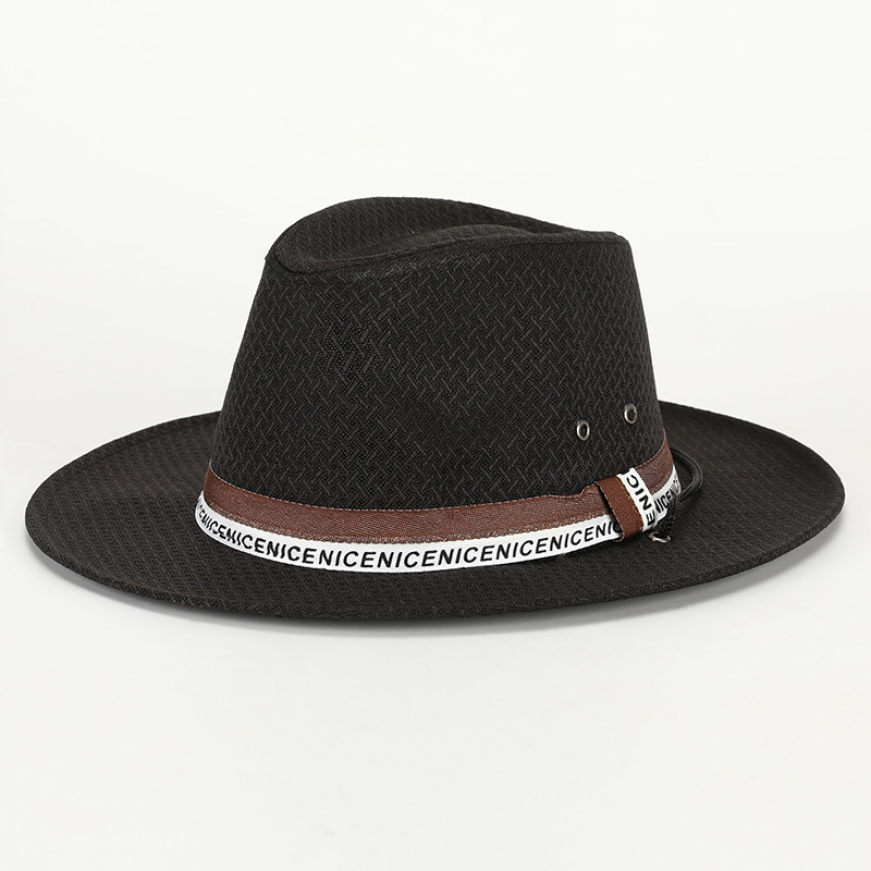 Sombrero de copa de primavera y verano de lino nueva moda casual protección solar al aire libre sombrero de sol a prueba de viento cuerda vacaciones sombrero transpirable al por mayor image 8