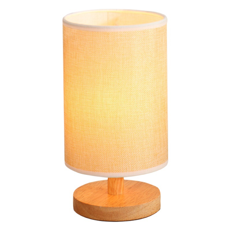 Pu Jian transfronterizo simple moderno nórdico dormitorio lámpara de noche de madera noche luz LED creativa pequeña lámpara de mesa