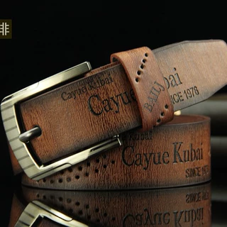 外贸跨境针扣皮带男士腰带休闲仿古裤带字母镂空式爆款厂家现货