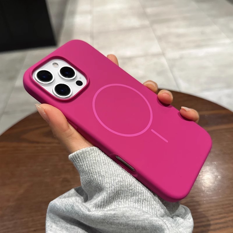 iPhone16PROMAX 携帯電話ケース Apple 15 強力磁気細いサークル 14 ソフトカバークロスボーダーに適した液体シリコーン磁気吸引|undefined