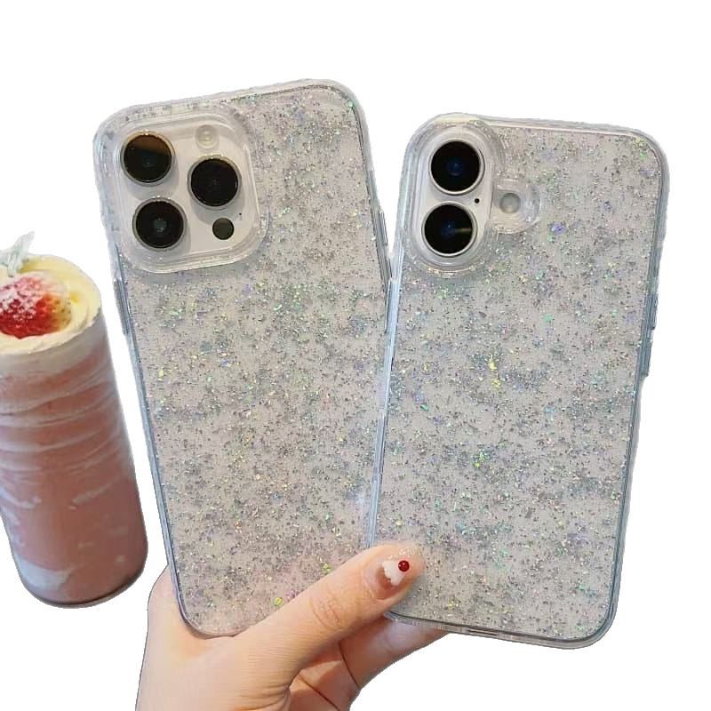 Lente de lámina de plata para Apple 16Promax funda para teléfono móvil brillo IMD de doble cara Apple 16/15/14/13/12/