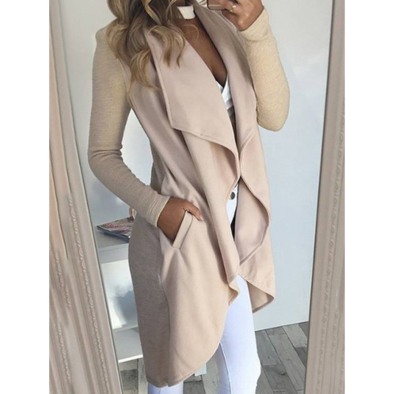 Women's Fashion Solid Color Patchwork Placket Coat Trench Coat display picture 8