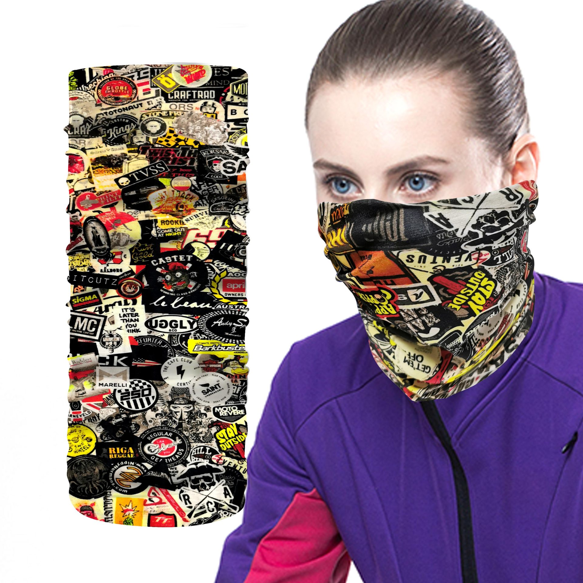 Factory Custom-Made Buff-Style Outdoor Cycling Versatile Headscarf for Hiking, Motorcycling, Mountain Climbing, Fishing, and Sun Protection