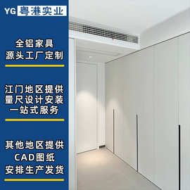 江门工厂直销全铝家具铝合金衣柜全铝衣帽间免加拉直器衣柜订造