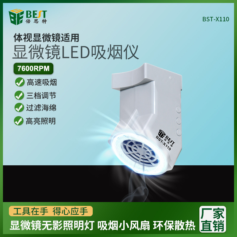 烟雾过滤净化器吸烟仪风扇体式显微镜LED照明环形灯管倍思特x100