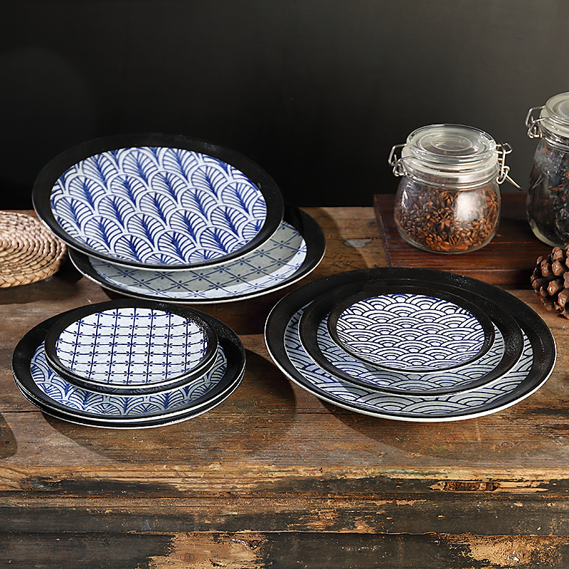 Japanese Style Vintage and Style Round Ceramic Plate Deep Plate Shallow Plate Breakfast Plate Steak Plate Commercial Cuisine Sushi Plate Japanese Style Vintage and Style Round Ceramic Plate Deep Plate Shallow Plate Breakfast Plate Steak Plate Commercial Cuisine Sushi Plate