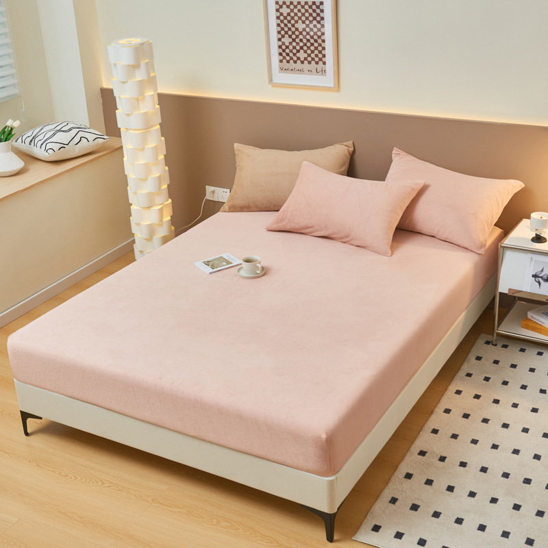 Invierno engrosado cama de leche de camisa una sola cubierta de colchón tres conjuntos de cubierta de cama de estera Memphis transmisión en vivo al por mayor