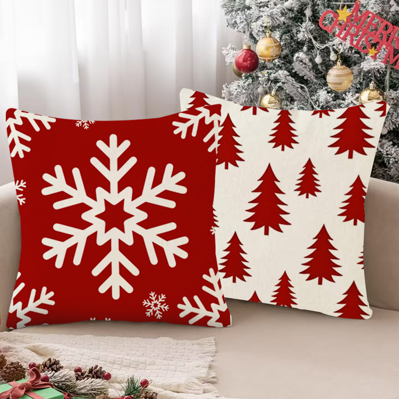 Christmas Nordic Style Modern Style Classic Style Christmas Tree Letter Snowflake Linen Pillow Cases Couch & Sofa Decor display picture 2