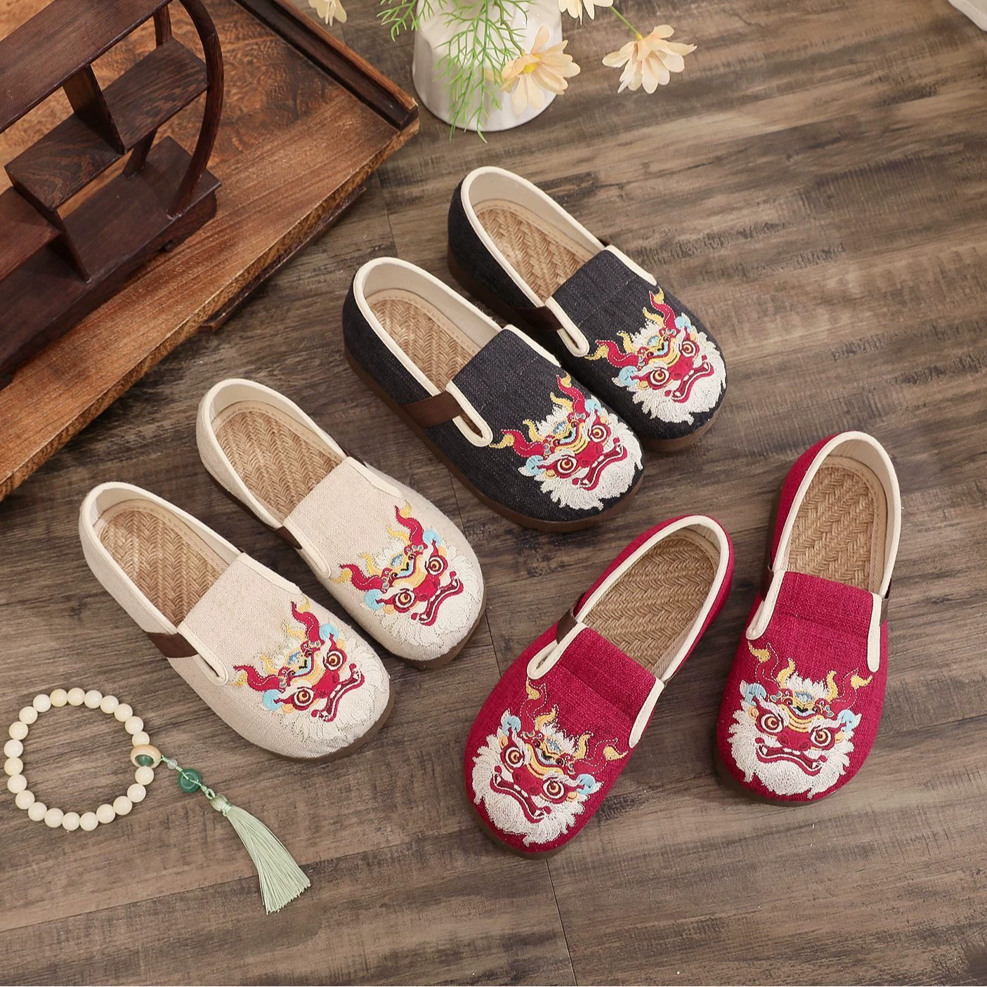 2025 новые туфли Birkenstock, старые пекинские туфли с вышивкой, тканевые туфли, производитель, оптовая продажа, повседневная женская обувь, ретро-стиль