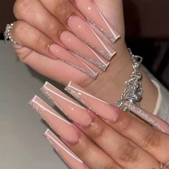 Stylish faux nails for ballet wear—shimmering, trendy, no-trace nail tips in a new design