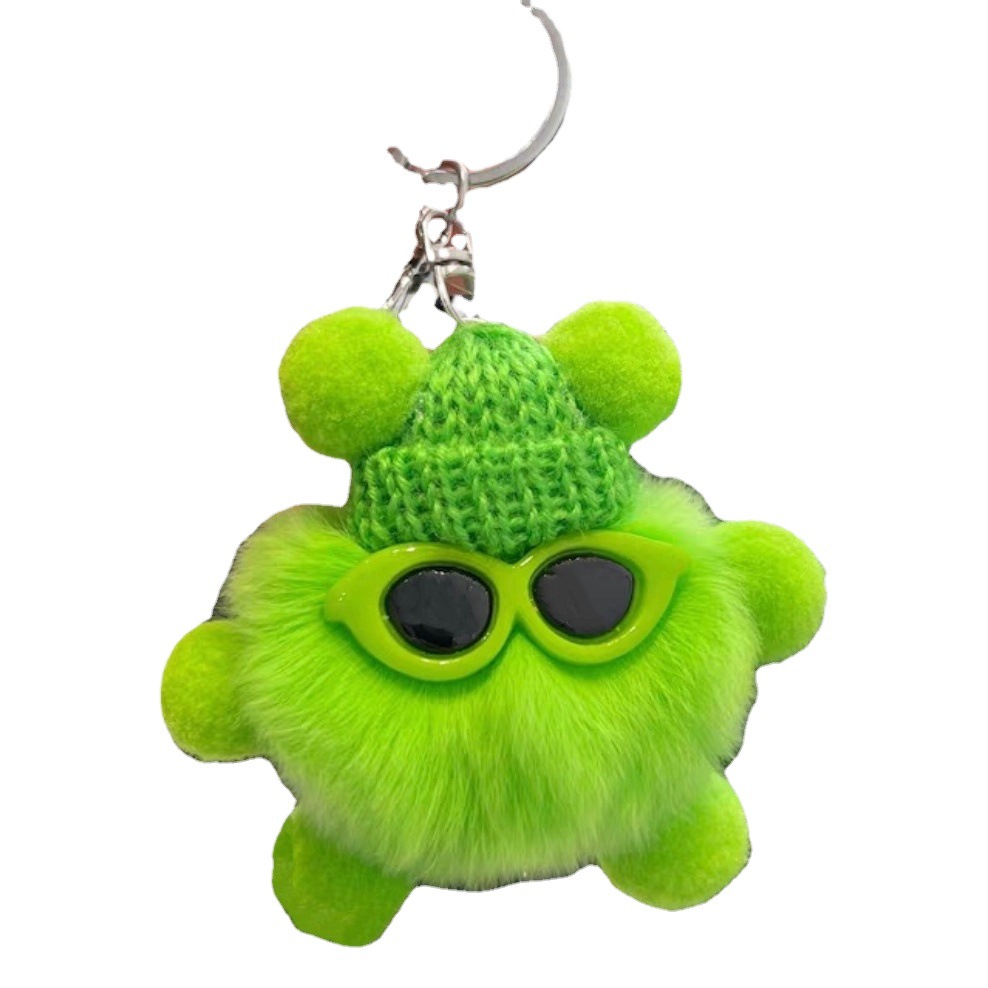 Real Rex Piel de conejo pequeño Cerda llavero del coche colgante Corea Sur ins Internet celebridad peluche bolsa adornos regalo