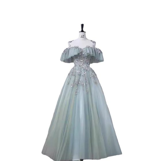 European and American Foreign Trade Temperament Celebrity Performance Art Test Adult Ceremony Princess Dress Solo Atmospheric Vocal Music Poncho Evening Dress