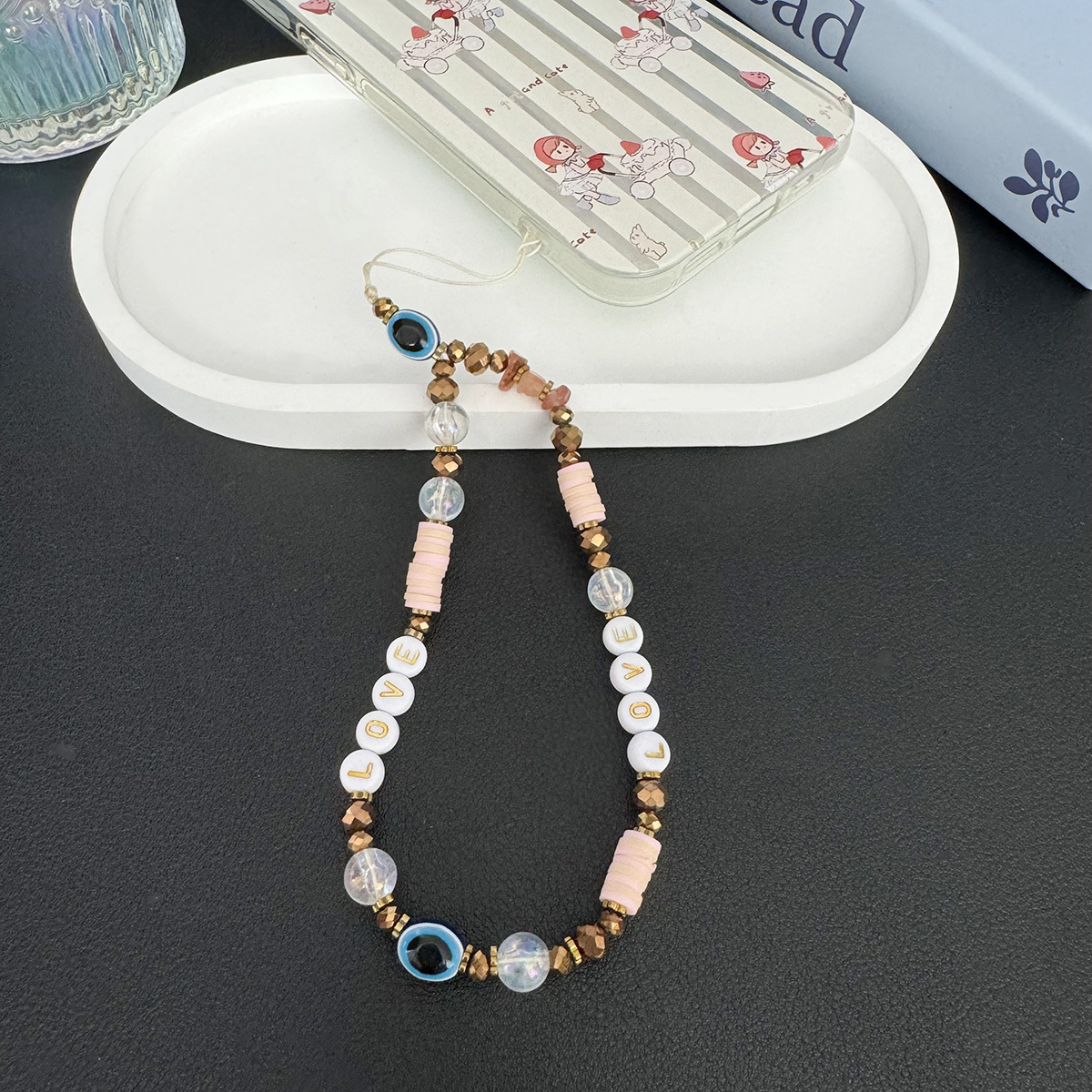 Cute Style 1 Piece Cute Devil's Eye Glass Soft Clay Bag Pendant Mobile Phone Chain