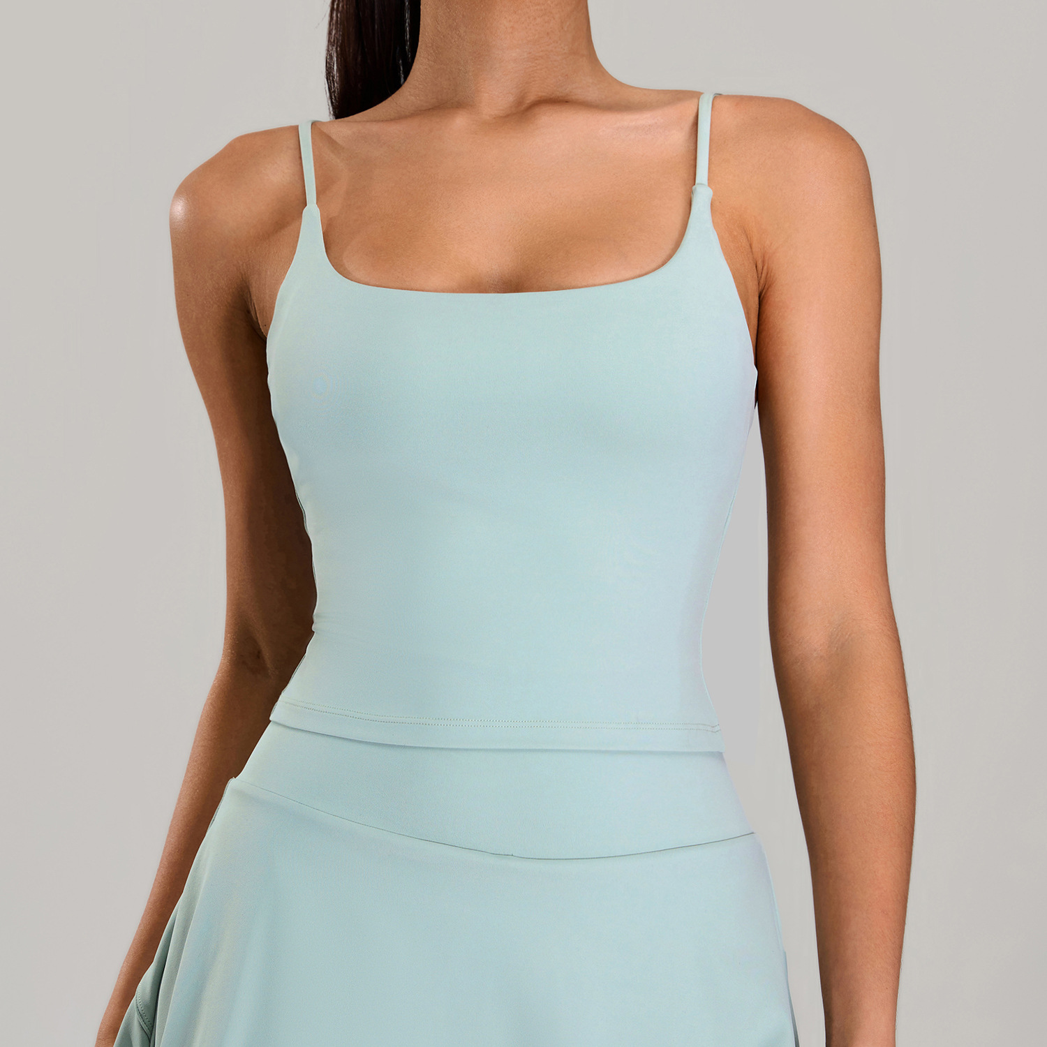 Chaleco de yoga sin costuras europeo y americano, hombros finos para mujer, hermosa espalda, ropa interior deportiva, cuello cuadrado, ropa de yoga de secado rápido