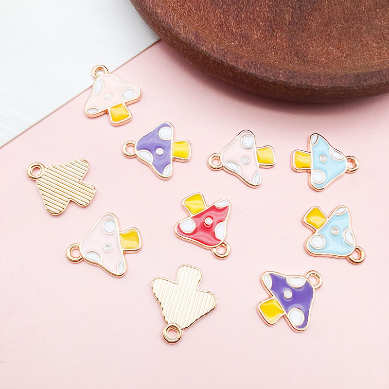 2g Weight Pendant Jewelry Making Type DIY Jewelry Accessories Classification 1 Piece Quantity Alloy Material Mushroom Pattern Enamel, Plating Design Cartoon Style Style 1 Piece Alloy Mushroom Pendant 无