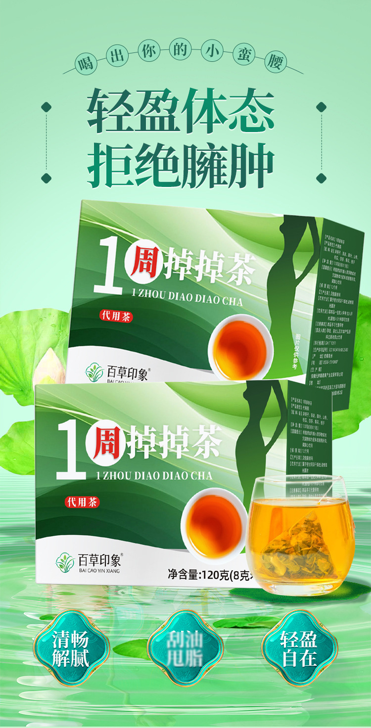 One Week Slimming Herbal Tea Winter Melon Lotus Leaf Tangerine Peel Poria Tea Bags 120g overview
