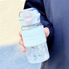 女の子のウォーターカップポータブルプラスチックカップかわいいイン高価値ダブルドリンク 2025 新しいストロー学生サマーカップ