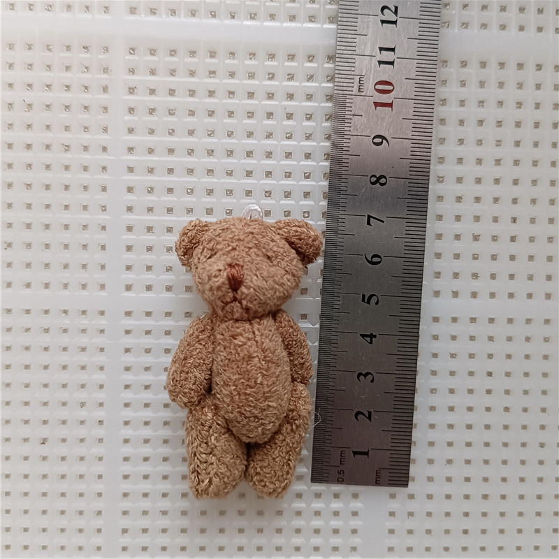毛绒玩具6cm棕色珍珠绒熊关节熊DIY装饰配件衣服材料辅料现货挂件