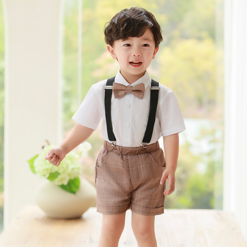 Traje de niño traje-vestido de un año de edad verano niño pequeño traje de bebé cumpleaños traje pequeño para niños boda niña de las flores