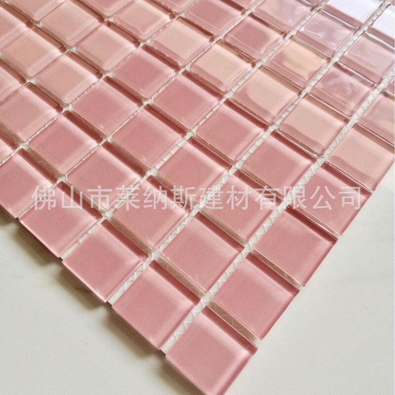 Linus pink crystal glass mosaic bathroom bathroom bar wall background wall tile