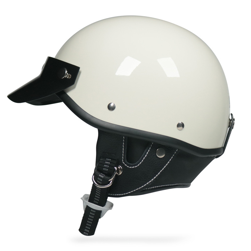 Casco de bicicleta eléctrica para hombre y mujer, medio casco retro, estilo japonés de verano, casco transpirable de capitán con púas, moderno para parejas.