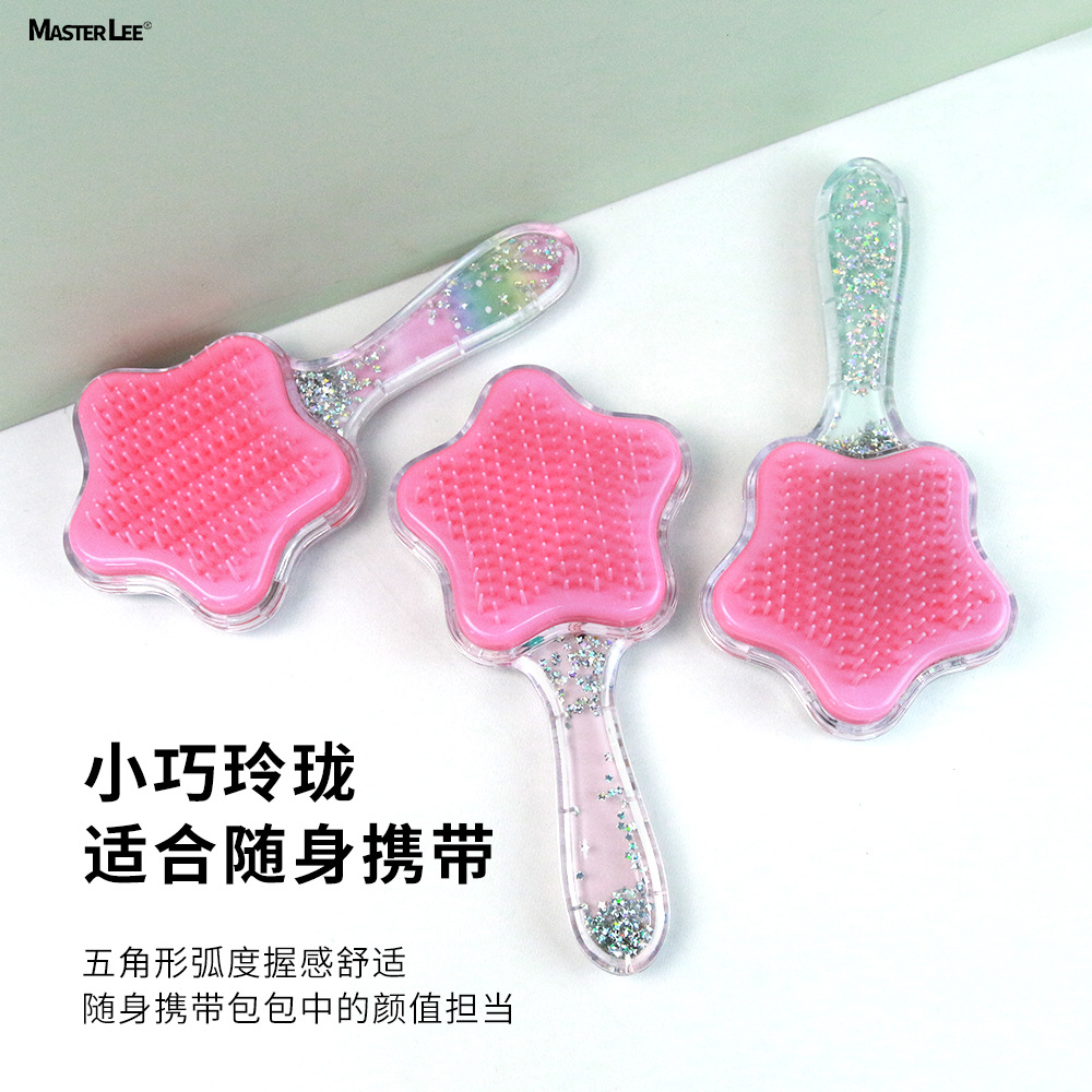 Dibujos animados niños TT peine plástico arenas movedizas lentejuelas cuero cabelludo masaje peine no anudado peine del pelo al por mayor