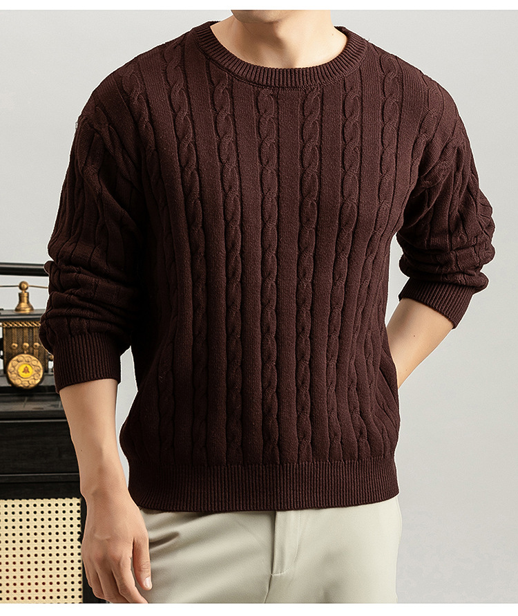 Cable Knit Crew-Neck Sweater