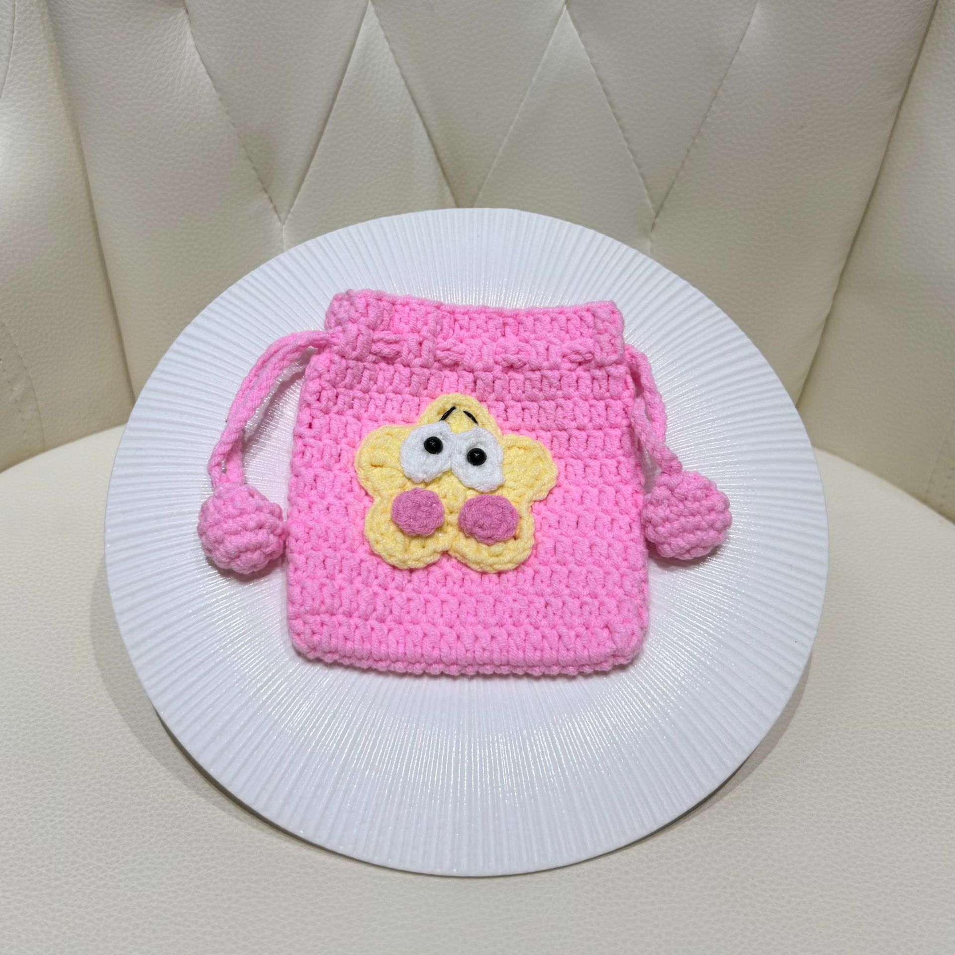 Mini Monedero de Cordón Tejido de Algodón para Uso Diario