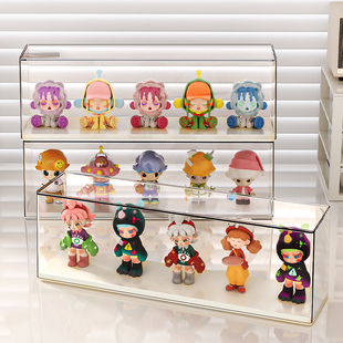 Bubble Mart Transparent Acrylic Display Stand Hand-Made Dust Storage Cabinet Popmart Doll Blind Box Lego