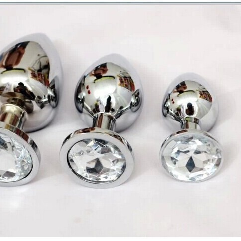 Grande y mediano pequeño tamaño metal anal plug adulto sexo productos mujer anal dilatador trasero corte cola