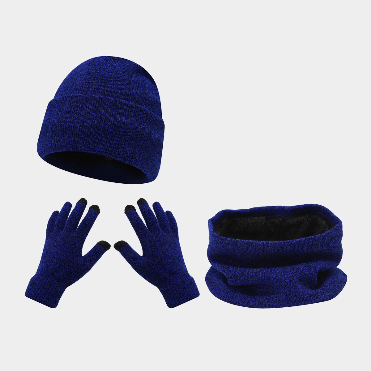 Bufandas, sombreros, guantes de tres piezas, invierno, esquí al aire libre, frío, sombreros de punto sólidos, calor, moda