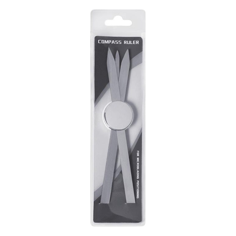 Factory wholesale stainless steel tattoo compass ruler golden ratio thrush three-point positioning tattoo tool thrush ruler