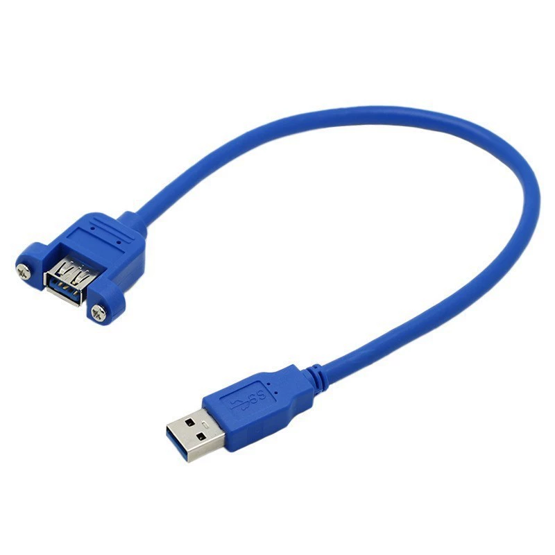 USB 3.0 мужской разъем к женскому удлинителю с ушками, отверстия под винты, длина 0,3–1,5 м