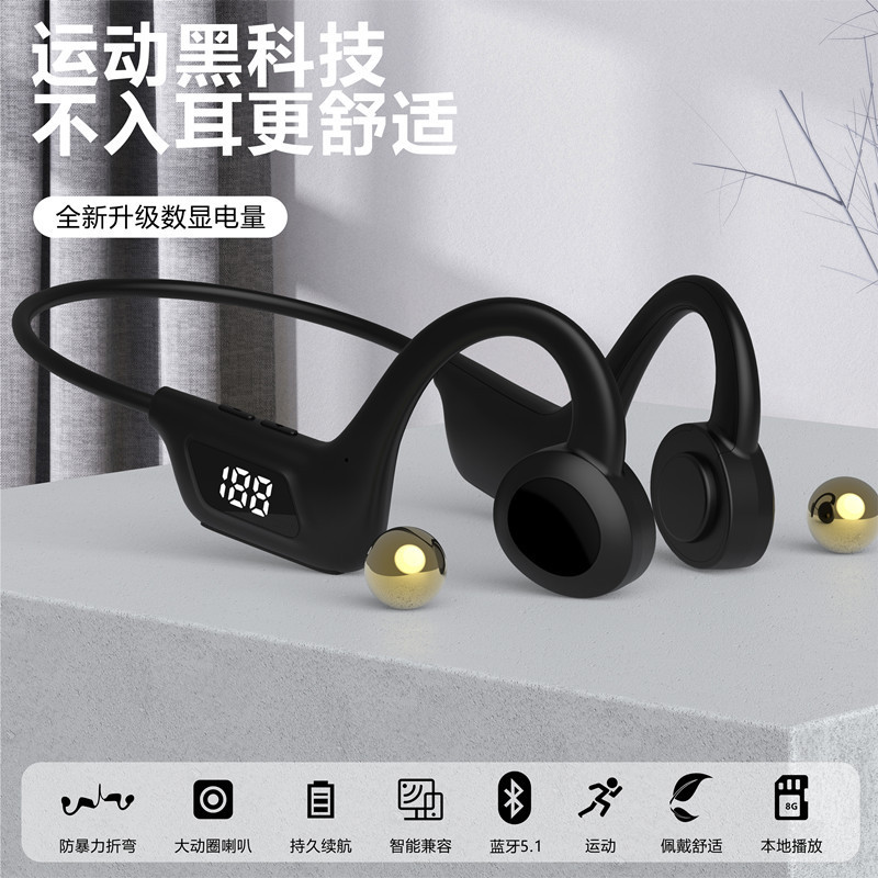 Popular Plug-In Card Sound Conduction Bluetooth Headset, Ultra-Long Battery Life, Over-The-Ear Second-Generation Bone Conduction Sports Bluetooth Headset
