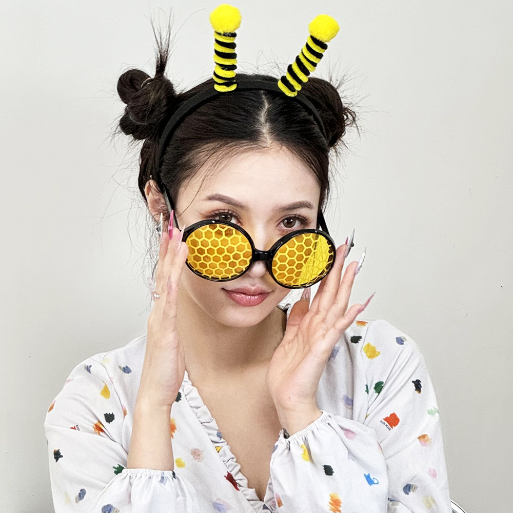 Gafas Decorativas de Abeja de Dibujos Animados de Plástico ABS para Fiestas y Fotografía image 3