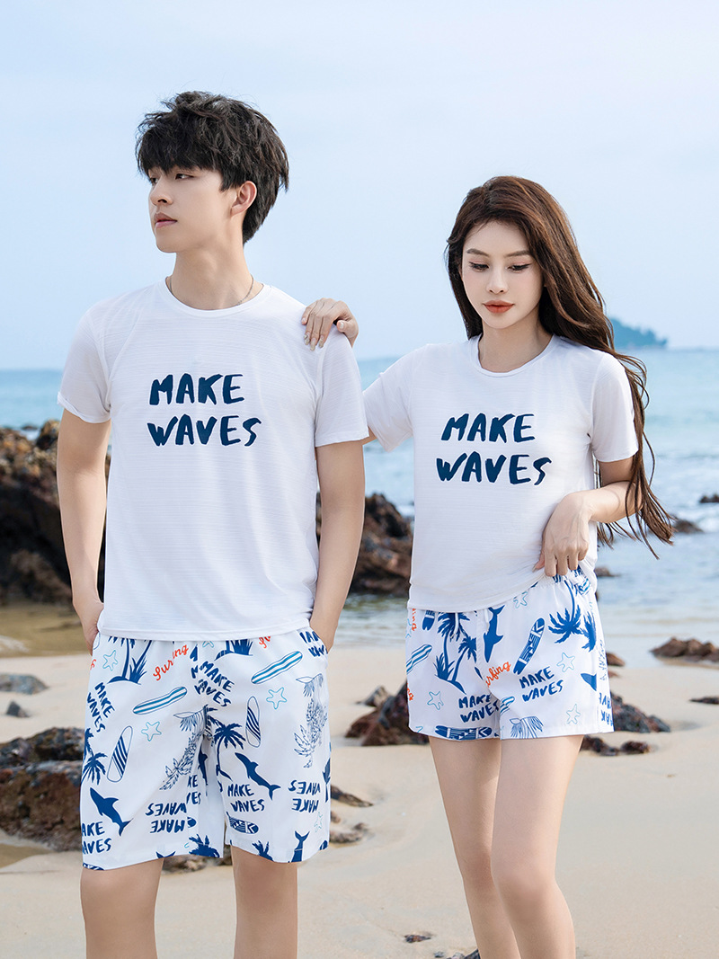 Verano secado rápido suelto pantalón de playa hombre deportivo flores pantalones cortos pareja pantalones casuales pantalones de cama fábrica al por mayor