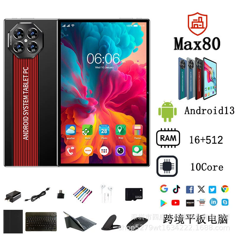 Новая модель MAX80, 10-дюймовый Android-планшет, двойная SIM, Wi‑Fi, обучение, 5G, полноценные сетевые звонки
