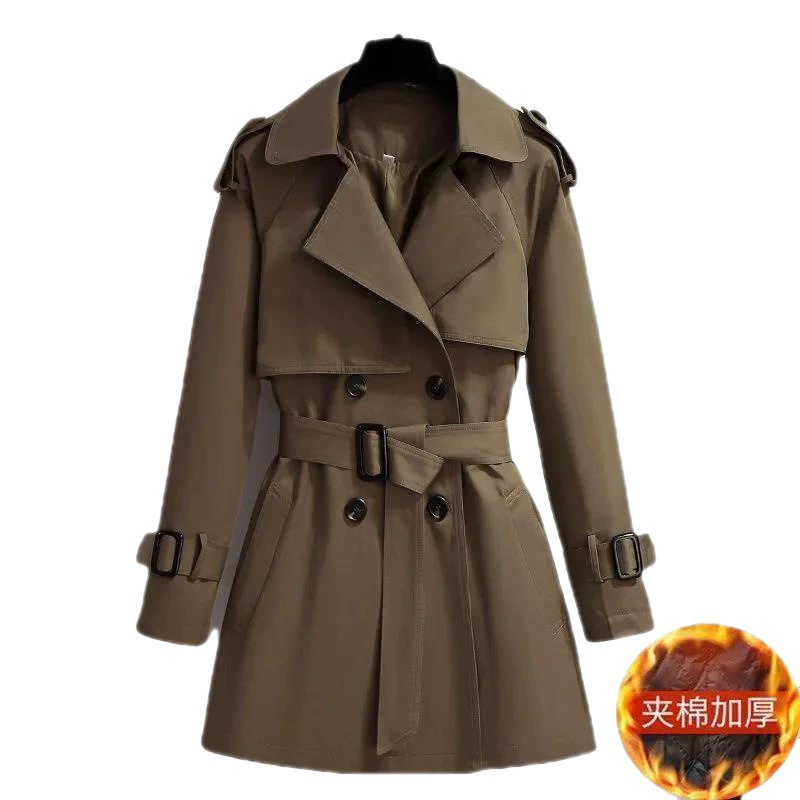Демисезонное trench coat, куртка, британский стиль, большой размер, для подростков, приталенное