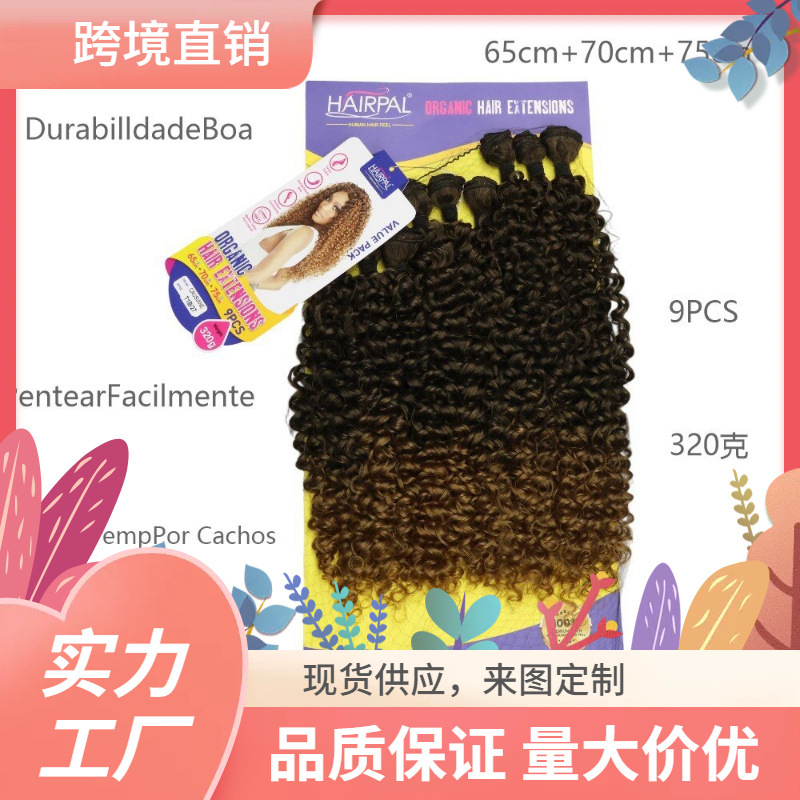 Perucas africanas fibra química cortina cabello cabello cabello de color natural rizos fuente transfronteriza fábrica al por mayor peluca mujer lolita