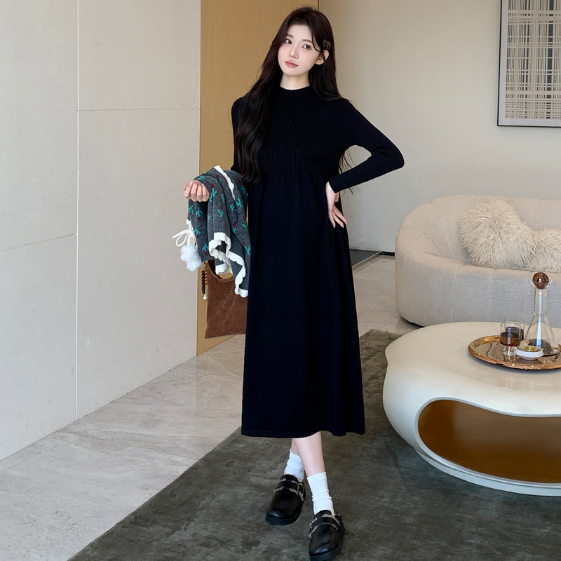 现货2025孕妇秋冬新款时尚减龄显瘦提花马甲毛衣+打底裙孕妇套装|undefined