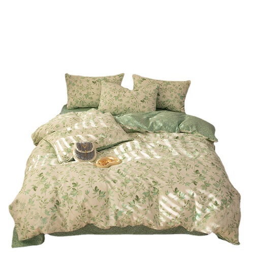  new cotton printed four-piece set small fresh floral lace trim pure cotton twill 13372 set