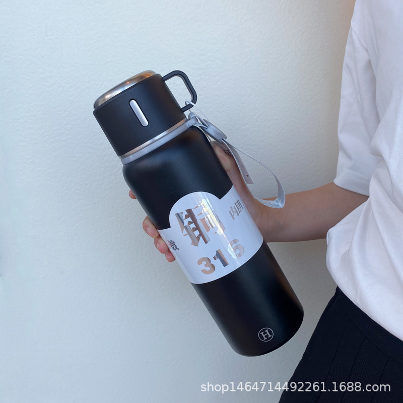 大容量便携泡茶杯子高档水壶大号水杯l316不锈钢保温杯户外旅游壶