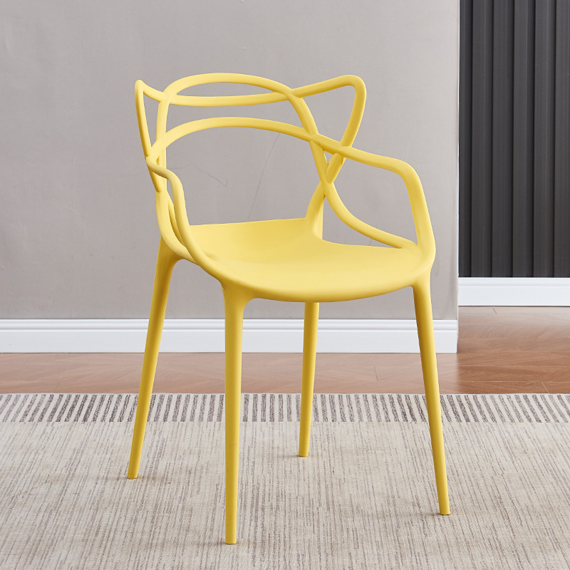 Silla de comedor nórdica red silla de maquillaje silla de plástico moderna silla simple silla de gato plástico casero taburetes apilables